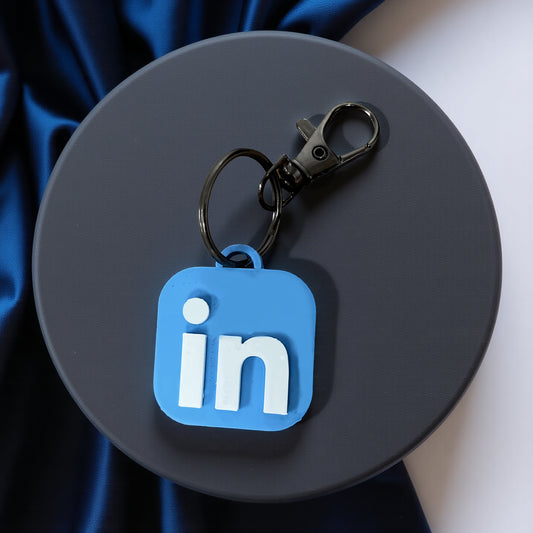 LinkedIn NFC Keychain - Blue Logo Keychain for Professional Networking